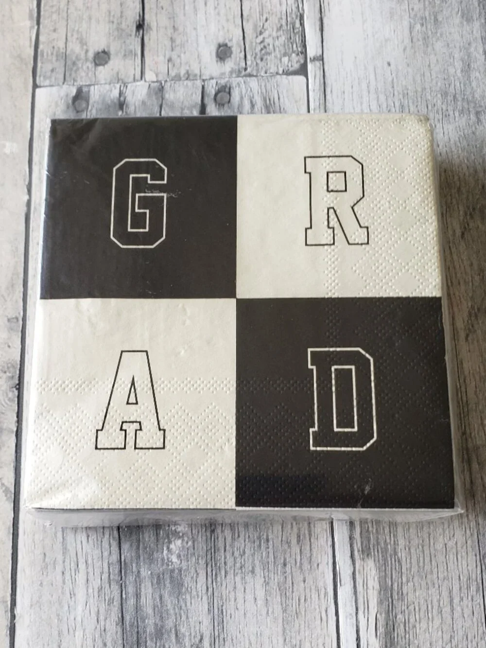 Grad Black and Cream Napkins 40ct My Minds Eye - Graduation Beverage / Dessert